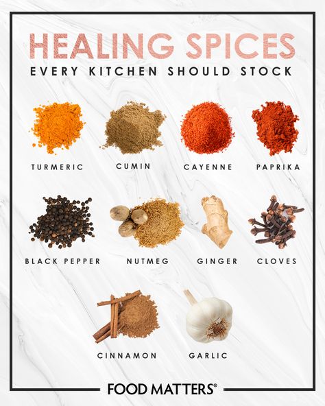 With 🌿 herbs and 🌶 spices being the key to healing for thousands of years, which healing spices are best kept close at hand in your kitchen?! Here is our list of the top 10 healing spices you should have well-stocked at home! 👌 Essen, Healing Spices, Kitchen Witch Recipes, Herbs List, List Of Spices, Spices Packaging, Spice Blends Recipes, Cooking Herbs, Spice Mix Recipes