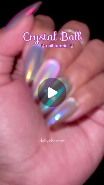 America's Beauty Show by CC on Instagram: "Draw a cate eye... 🎶

"Crystal Ball Nail Tutorial 🔮 Can you see these magical #glazed #cateye nails in your future?

Using @daily_charme:
• C09 Mooncat
• Strong Cat Eye Magnetic Cylinder
• Stardust Chrome Powders
• Chrome Effect Gel
• Strengthening Gel
• Diamond Shine Top Coat
• Almond Medium Charme Tips"

~ @daily_charme" Cat Eye And Chrome Nails, Cat Eye Chrome Nails, Cat Eye Effect Nails, Cateye Nails, Strong Cat, Chrome Effect, Nail Tutorial, Chrome Powder, Cat Eye Nails