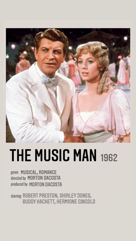 The Music Man 1962, The Music Man Movie, Music Man Musical, Polaroid Movie Poster, Broadway Posters, Polaroid Posters, Musical Theatre Broadway, Shirley Jones, The Music Man