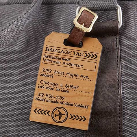 Ticket To Paradise, Luggage Tag Designs, Wood Bag, Laser Cut Wood Crafts, Laser Engraved Gifts, Laser Engraved Ideas, 3d Cnc, Laser Art, Classic Monogram