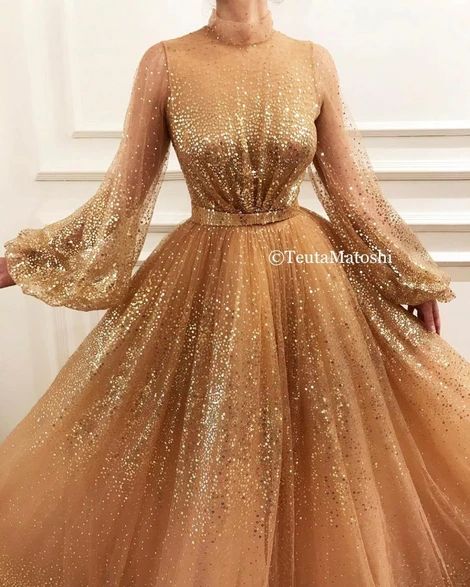 SpringSummer 19' | Teuta Matoshi Gold Gowns, Teuta Matoshi, Soiree Dress, Stil Inspiration, Brown Dress, Gold Dress, Fesyen Wanita, Tulle Dress, Fancy Dresses