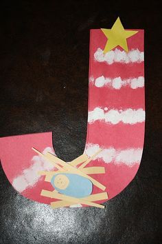 Christmas Crafts Sunday School, J Is For Jesus, Happy Birthday Jesus Party, Christmas Sunday School, Jesus Crafts, The Letter J, Christmas Crafts For Toddlers, Preschool Christmas Crafts, Christmas Crafts For Kids To Make