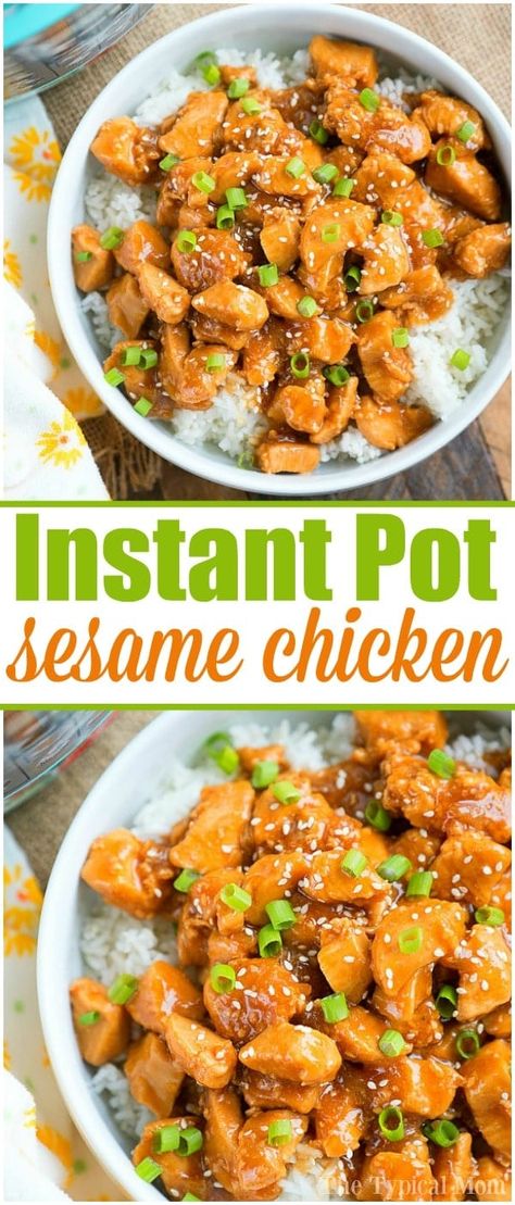 Instant Pot Sesame Chicken, Sesame Chicken Crockpot, Chicken Over Rice, Sesame Chicken Recipe, Sweet Chicken, Honey Sesame, Best Instant Pot Recipe, Panda Express, Sesame Chicken