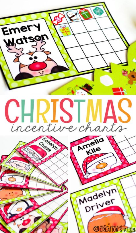 Holiday Incentive Charts - Mrs. Jones Creation Station Christmas Behavior Chart, Behavior Sticker Chart, Sticker Chart Printable, Christmas Homeschool, Christmas Learning Activities, Incentive Charts, Education Printables, Free Educational Printables, Christmas Learning