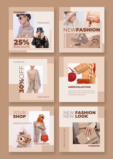 Fashion Instagram Posts Template PSD, AI Fashion Poster Design Advertising, Instagram Posts Template, Media Portfolio, Japanese Sewing Patterns, Work Sheet, Instagram Planner, Fashion Poster Design, Instagram Advertising, Social Media Advertising Design