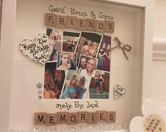 Good Times and Crazy Friends make the best memories / Best Friend Gift / Friend / Friend Picture Frame / Personalised Frame /Christmas Gift Photo Frame Gift Ideas Friends, Bff Journal, Birthday Gifts For Best Friend Photo Frame, Handmade Photo Frames For Best Friend, Best Friend Pictures Frames Gift Ideas, Friendship Gifts Diy, Bestie Photo Frame Gift, Birthday Gift Picture, Best Friend Picture Frames