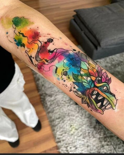 Medieval Dragon Tattoo Medieval Dragon Tattoo, Jormungandr Tattoo, Watercolour Tattoo Men, Blue Dragon Tattoo, Quetzalcoatl Tattoo, Dbz Tattoo, Dragon Tattoo Meaning, Wizard Tattoo, Spiderman Tattoo