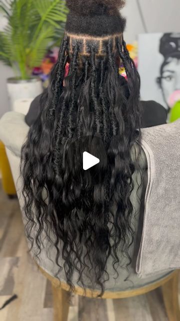 Faux Mermaid Locs, Gypsylocs Hairstyles, Boho Faux Locs Black Women, Mermaid Locs Goddess, Medusa Locs, Messy Faux Locs, Bohemian Locs Goddess, Faux Locs With Curls, Waterfall Locs