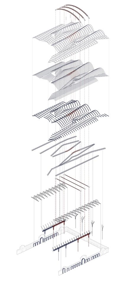 Neil Denari, Path Illustration, My First Year, Roof Structure, Diagram Architecture, Model Drawing, Architecture Presentation, Roof Design, The Peace