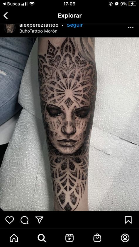 Dotwork Portrait Tattoo, Conscious Tattoo, Black Work Back Tattoo, Black Work Tattoo Flash, Dot Work Tattoo Design, Geometric Tattoo Hand, Mandala Tattoo Men, Mandala Tattoo Sleeve, Geometric Mandala Tattoo