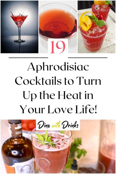 Collage of 4 aphrodisiac cocktails. Date Night Cocktails At Home, Date Night Drinks At Home, Aphrodisiac Dinner, Aphrodisiac Recipes, Date Night Cocktails, Date Night Drinks, Dinner Date Recipes, Romantic Cocktails, Best Mixed Drinks