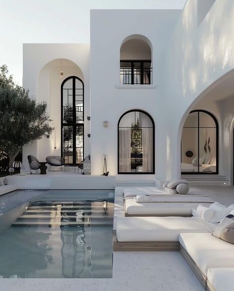 Bali Instagram, Mediterranean Homes Exterior, Bali Design, Bali House, Modern Villa Design, House Outside Design, Hamptons Style, Spanish House, Mediterranean Homes