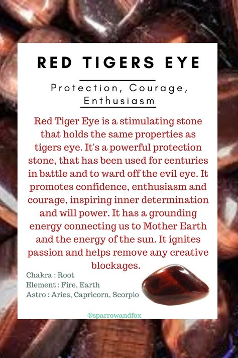 Red Tigers Eye Crystal Meaning, Red Tigers Eye Meaning, Red Tigers Eye Crystal, Tiger Eye Benefits, Crystal Combinations, Dragons Eye, Crystal Healing Chart, Eye Meaning, Crystals For Manifestation