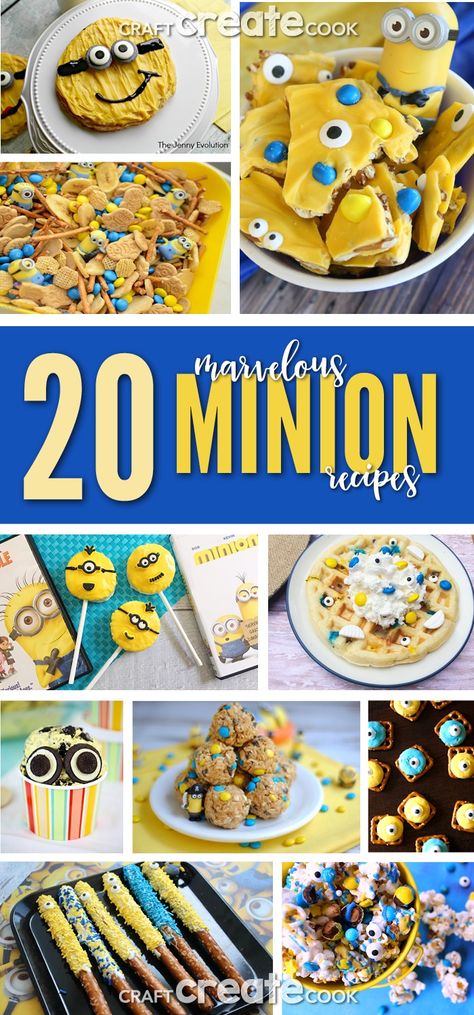 Minion Party Food, Minion Snacks, Minions Desserts, Minion Treats, Minion Food, Party Themes For Kids, Minion Party Theme, Minions Birthday Theme, Movie Night Food