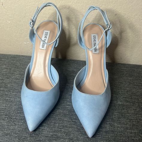 Brand New, Velvet, Ankle Strap, Beautiful Bride Shoes Blue, Light Blue Heels Wedding, Blue Wedding Heels For Bride, Blue Shoes Wedding, Blue Wedding Heels, Something Blue Shoes, Blue Kitten Heels, Grad Fits, Blue Heels Wedding