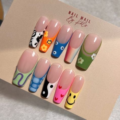 Pick And Mix Nails, Mismatched Nails, Pick And Mix, Mix N Match, Design Inspo, Nail Ideas, Press On Nails, Nail Inspo, Nail Polish