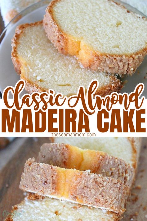 Maderia Cake, Farm Meals, Almond Sponge Cake, Madeira Cake Recipe, Madeira Cake, Yummy Desserts Easy, Sweet Dips, Amazing Desserts, Almond Extract