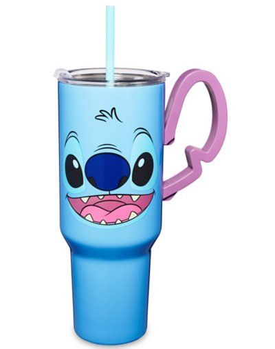 Stitch is ready to lend an ear to help quench your thirst! Show off your love for Stitch with this officially licensed Stitch Ear Handle Tumbler! Officially licensed Includes: Tumbler with handle Lid Straw Dimensions: 12.40 H" X 5.78 W" X 12.40 D" Capacity: 40 oz. Material: Stainless steel Care: Hand wash Imported Stitch Cups, Remove Bleach Stains, Stitch Toys, Stitch Cup, Stitch Things, Lilo And Stitch Characters, Elsa Coloring Pages, Lilo And Stitch Merchandise, Stitch Ears