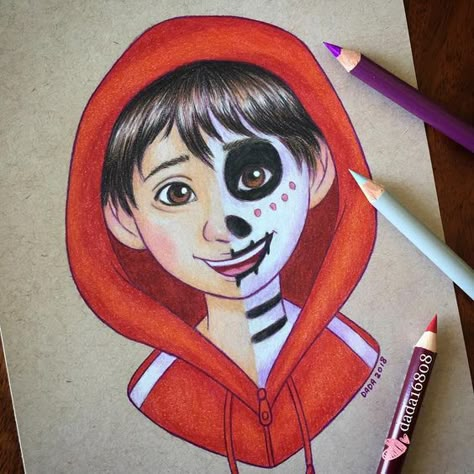 Sugar Skull Drawing, Disney Character Drawings, Disney Illustration, Color Pencil Illustration, Disney Drawings Sketches, Sketches Pencil, Disney Art Drawings, Princess Drawings, Stitch And Angel