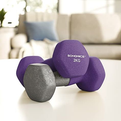 SONGMICS SYL64PL Women's Set of 2 Dumbbells Gymnastic Dumbbells Vinyl in Various Weights and Colours 2 x 2 kg Purple, 16 x 7.5 cm : Amazon.co.uk: Sports & Outdoors Rendering Reference, Hand Weights, Dumbbell Workout, Home Workout, Workout Fitness, Women Set, Fitness Training, 2 Colours, Christmas Ideas