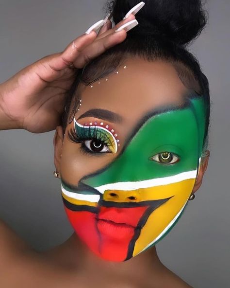 Carnival Makeup Caribbean, African Makeup, Face Makeup Tutorial Video, Exotic Makeup, Halo Eye Makeup, Carnival Makeup, Face Paint Makeup, Makeup For Black Skin, Fall Makeup Looks