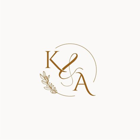 KA initial wedding monogram logo Nn Logo Design, Kh Logo Design, D Wallpaper Letter Cute, Logo Design Fonts, Wedding Initials Logo, Leaf Craft Activities, Wedding Card Design Indian, Name Drawings, Logo Monogramme