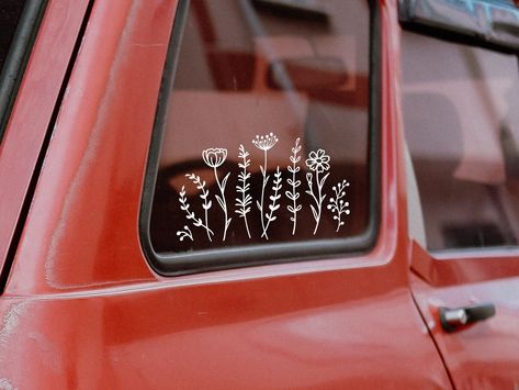 wildflowers decal, car mirror sticker, removable vinyl decal for car, laptop, water bottle, bumper stickers, gift for girlfriend plant lover -  #Bottle #Bumper #Car #Decal #gift #Girlfriend #Laptop #Lover #Mirror #Plant #Removable #sticker #Stickers #Vinyl #Water #Wildflowers Flower Car Decals Vinyls, Etsy Car Accessories, Flower Car Decals, Car Decal Stickers, Cricut Car Decals Vinyls, Aesthetic Car Stickers, Cute Car Decorations Interior, Cute Car Stuff, Cute Car Ideas