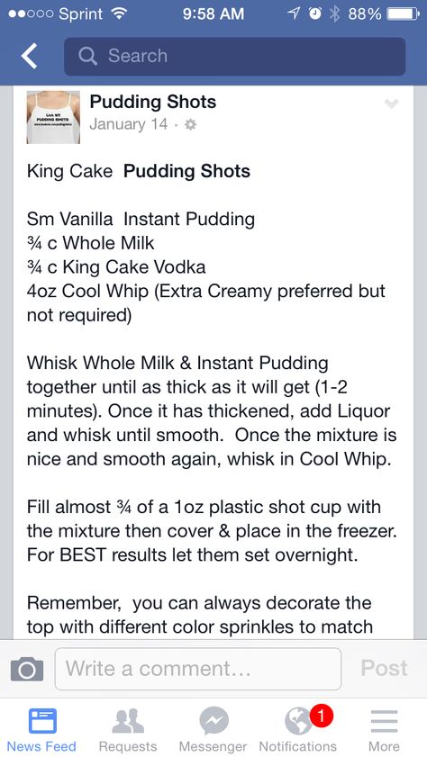 King cake pudding shots Jello Shots Vodka, Cake Vodka, Cake Shots, Shot Cups, Pudding Shots, Grown Up Parties, Jello Shot Recipes, King Cake, Jello Shots