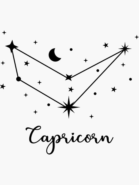 Capricorn Doodle, Zodiac Constellation Tattoo, Capricorn Earth Sign, Parallel Reality, Capricorn Aquarius Cusp, Constellation Stars, Capricorn Aesthetic, Capricorn Constellation, Constellation Tattoo