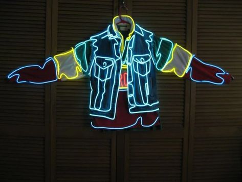 Attach EL Glowing Wires To Your Clothing | DIY El Wire Guide | NuLights El Wire Costume, Led Costume, E Textiles, Led Clothing, Off Road Lights, El Wire, Light Bars, Neon Party, Strobe Lights