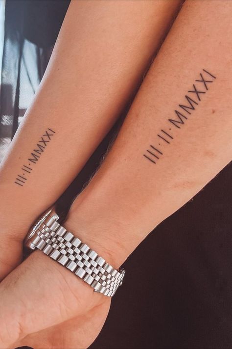 Tattoo Design For Couples, Wife Tattoo Ideas, Matching Tattoo Designs, Tattoo After Care, Personal Tattoos, Roman Tattoo, Wife Tattoo, Roman Numeral Tattoo, Numeral Tattoo