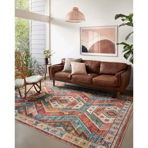 Foundry Select Mayers Southwestern Ivory/Red Area Rug & Reviews | Wayfair Southwestern Area Rugs, Chic Rug, Inspire Me Home Decor, Artisan Rugs, Rug Direct, Eclectic Design, Decor Minimalist, Red Area Rug, Traditional Area Rugs