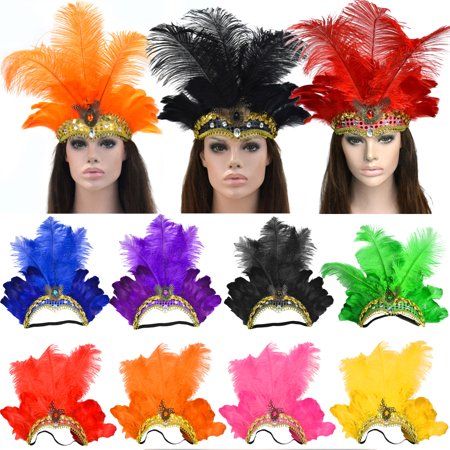 Caribbean Carnival Theme Party, Carnival Headpiece, Dancing Props, Romantic Diy Gifts, Caribbean Carnival Costumes, Carnival Background, Membentuk Alis, Dance Props, Halloween Carnival Party