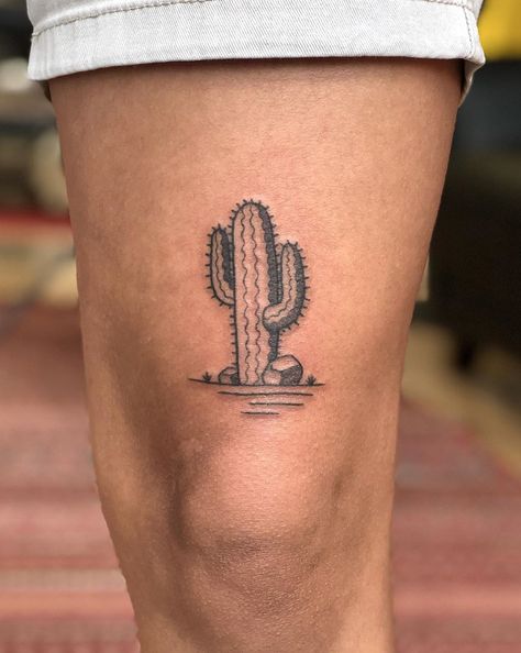 Cactus Arm Tattoos For Women, Cactus Tatoos Men, Cactus Tattoo On Leg, Tattoo Ideas Cactus, Mens Cactus Tattoo, Skull With Cactus Tattoo, Arizona Tattoo Ideas Men, Cactus Tattoo Men, Cactus Tatoos