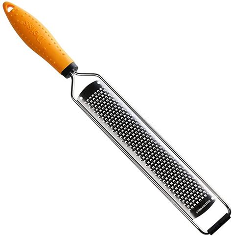 AmazonSmile: Deiss PRO Citrus Zester & Cheese Grater — Parmesan Cheese Lemon, Ginger, Garlic, Nutmeg, Chocolate, Vegetables, Fruits - Razor-Sharp Stainless Steel Blade, Wide, Dishwasher Safe: Kitchen & Dining Citrus Zester, Cheese Shredder, Ginger Grater, Lemon Zester, Cilantro Lime Chicken, Lemon Ginger, Electric Foods, Chicken Bacon Ranch, Cheese Grater