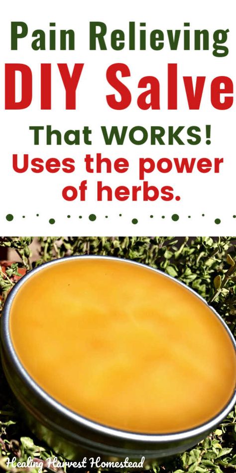 How to Make a Pain Relief & Sore Muscle Herbal Salve (Joints, Muscles, Tension, Stiffness) — All Posts Healing Harvest Homestead Diy Salve, Pain Relief Salve, Homemade Salve, Sore Muscle, Herbal Medicine Recipes, Salve Recipes, Herbal Salves, Healing Salves, Herbal Recipes