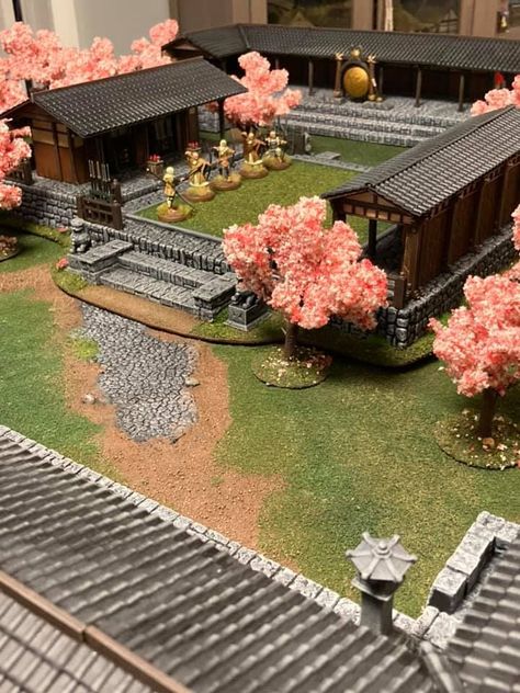 Test of Hounour Feudal Japan wargame terrain 28mm Samurai Games, Forge Of Empires, Feudal Japan, Diorama Ideas, Wargaming Terrain, Lego, Writing, Japan, Architecture