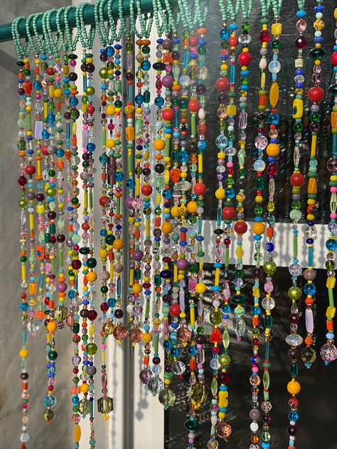 Boho Beaded Curtain Window Valance Glass Beaded Curtains Crystal Suncatcher Colorful Glass Bead Curtain Bead Curtain Stands Bohemian Decor - Etsy Bohemian Curtains Diy, Beaded Curtains Diy, Glass Bead Curtain, Beaded Valance, Bead Curtain, Beaded Curtain, Wood Curtain, Glass Curtain, Curtain Window