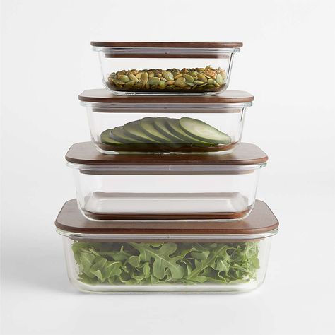 New Arrivals: Kitchen Storage | Crate & Barrel Herb Jar, Glass Storage Containers, Ceramic Baking Dish, Glass Food Storage, Crate Storage, Glass Food Storage Containers, Kitchen Canisters, Glass Storage, Walnut Stain