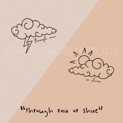 Storm Tattoo Minimalist, Raincloud Tattoo Traditional, Cloud With Thunder Tattoo, Small Storm Cloud Tattoo, Calm In The Storm Tattoo, Rain Or Shine Tattoo, Sun And Rain Tattoo, Sun Cloud Tattoo, Raincloud Tattoo