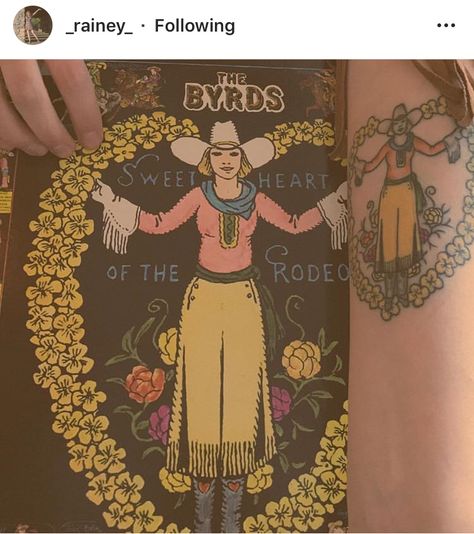 saw this on instagram a while ago, i love it wowie! Sweetheart Of The Rodeo Tattoo, Sweetheart Tattoo, Rodeo Tattoo, Sweetheart Of The Rodeo, Sweet Heart, I Love It, Rodeo, Instagram A, Love It