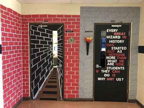 Gothic Classroom Aesthetic, Classroom Harry Potter Theme, Harry Potter Theme Classroom Door, Classroom Door Harry Potter, Muggle Studies Classroom, Harry Potter Classroom Theme, Harry Potter Classroom, Room Transformation, Harry Potter Theme