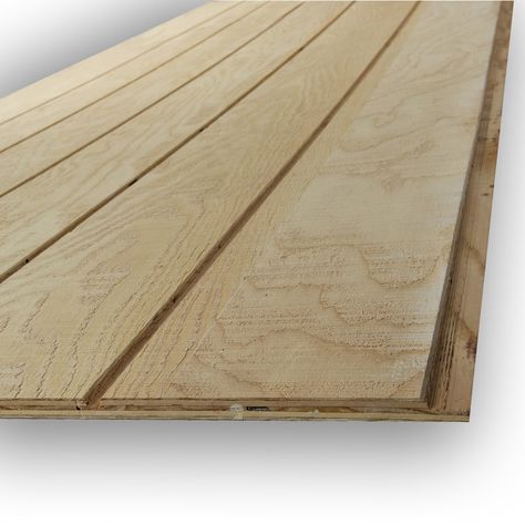 Douglas Fir Siding Natural Wood T1-11 Untreated Wood Siding Panel (Common: 0.594-in x 48-in x 96-in; Actual: 0.563-in x 47.87-in x 95.87-in) Paneling Sheets, Wood Panel Siding, Wood Siding Exterior, Plywood Interior, Siding Options, Plywood Siding, Vertical Siding, Cedar Siding, Plywood Panels