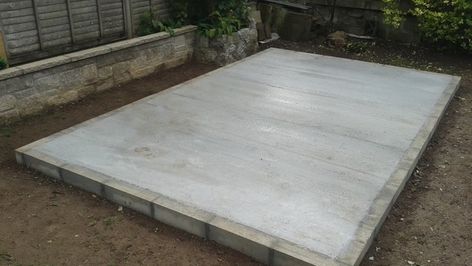 This is a DIY guide to laying a garden shed base. We have chosen a standard construction method which allows for a damp proof membrane under the slab to stop damp rising up through it How To Build Shed, Concrete Shed, Concrete Base For Shed, Shed Roof Cabin, Cabin With Loft, Building A Shed Base, Build Shed, Concrete Sheds, Deck Building Plans