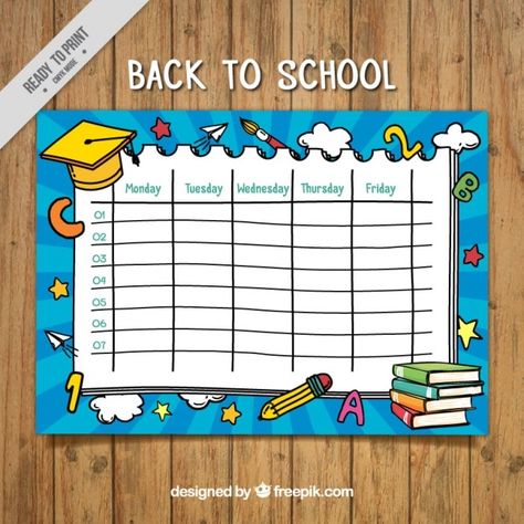 School Curriculum Design, Yellow Graduation Cap, Free School Labels, Timetable Design, Study Plan Template, Class Timetable, School Art Activities, Classroom Charts, School Board Decoration