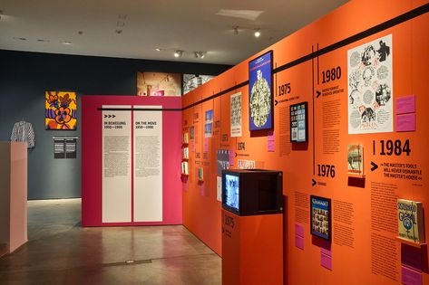 Vitra Design Museum’s current exhibition decrypts over a century of women in design Museum Stand Design, Timeline Exhibition Design, History Museum Design, History Wall Design, Timeline Exhibition, Archive Display, Panel Exhibition, Library Exhibition, Photo Wall Design