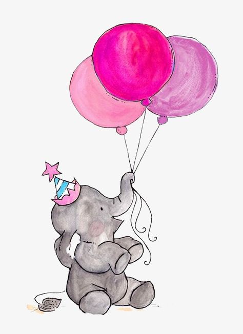 Elephant Holding Balloon, Elephant Balloon, Boy Rooms, Family Tattoo, Baby Elefant, Art Mignon, Art African, Elephant Tattoos, Elephant Family