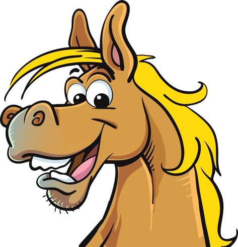 Cartoon Horse High-Res Vector Graphic - Getty Images Cartoon Horse Head, Cartoon Knight, Laughing Horse, Funny Clipart, Cartoon Story, Horse Clip Art, Dinosaur Clip Art, Horse Images, Knight On Horse