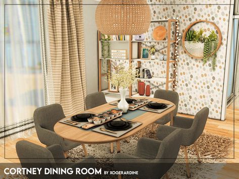 Amber Bedroom, Big Dinner Table, Living Room Sims 4, Sims 4 Kitchen, Bohemian Dining Room, Resource Furniture, Boho Apartments, Sims 4 Bedroom, Dinner Room