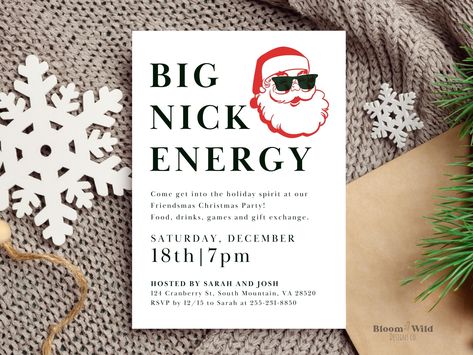 Friendsmas Christmas Party Ideas, Christmas Party Aethstetic, Flannels And Flapjacks Christmas Party, Fun Party Invitations, Friendsmas Christmas Party, Trashy Christmas Party, Funny Christmas Party Themes, Christmas Party Girls Night, Christmas Bday Party Ideas